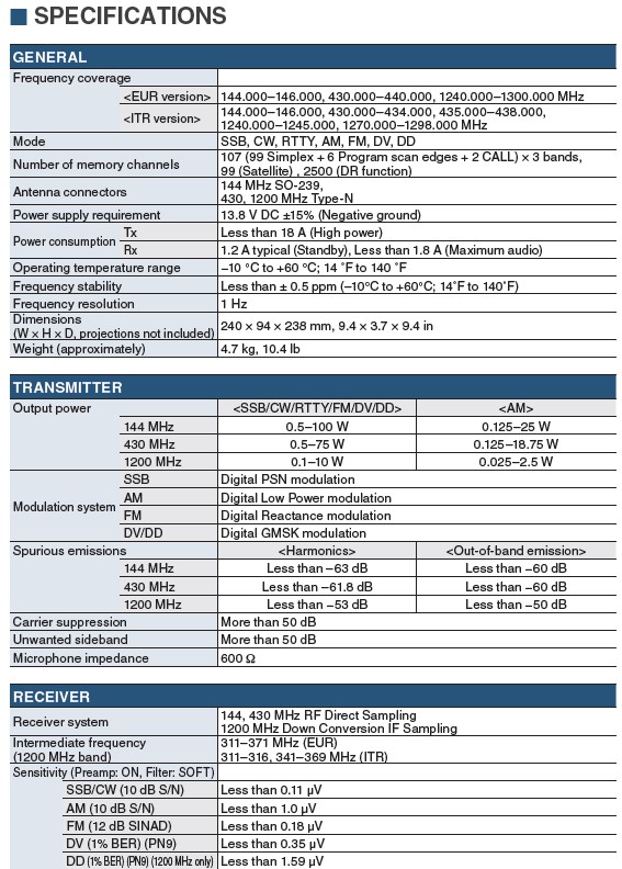 IC-9700 VHF / UHF Amatör Telsiz
